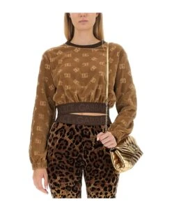 Dolce & Gabbana Short Chenille Sweatshirt -Femme Mode Shop 04444f516b4f99a7936056ecadee3124