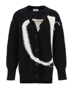 Off-White Ow Logo Intarsia Cardigan