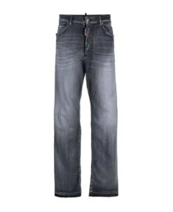 DSQUARED2 Grey Cotton Blend Jeans