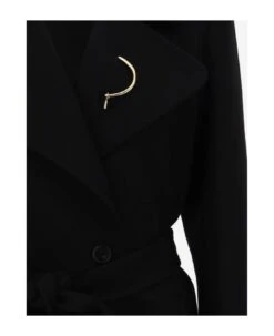 Chloé Gabardine Long Coat With Brooch Detail 7 Chloé Gabardine Long Coat With Brooch Detail -Femme Mode Shop 0b84d25dedae867b5c0e62bc246130f5