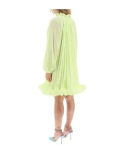 Lanvin Short Ruffled Dress In Charmeuse -Femme Mode Shop 0f3cf50221c75ba94c3612f6c4a5007c