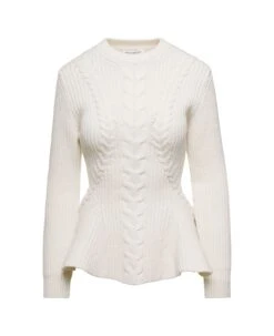 Alexander McQueen Cable Peplum Jumper