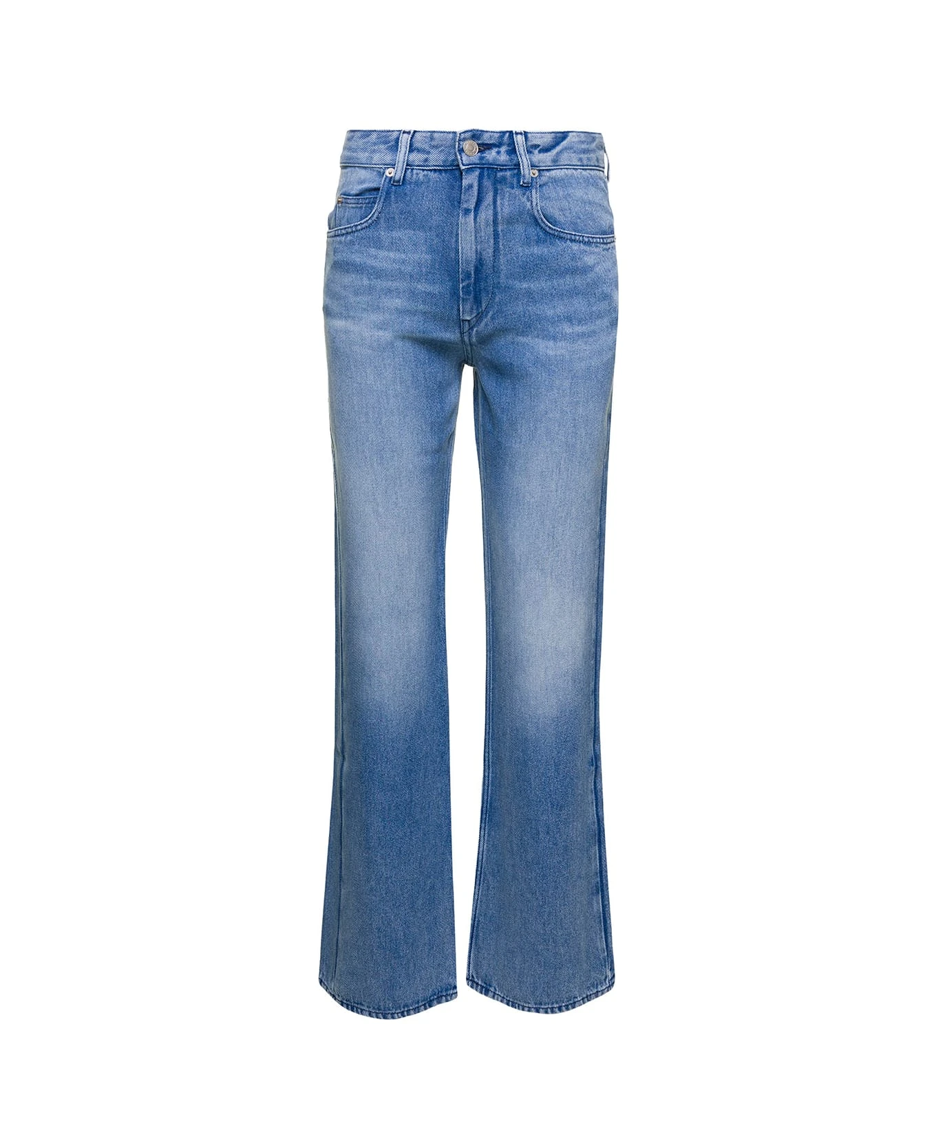 Blue Denim Straight Leg Jeans In Lyocell Woman 3 Blue Denim Straight Leg Jeans In Lyocell Woman