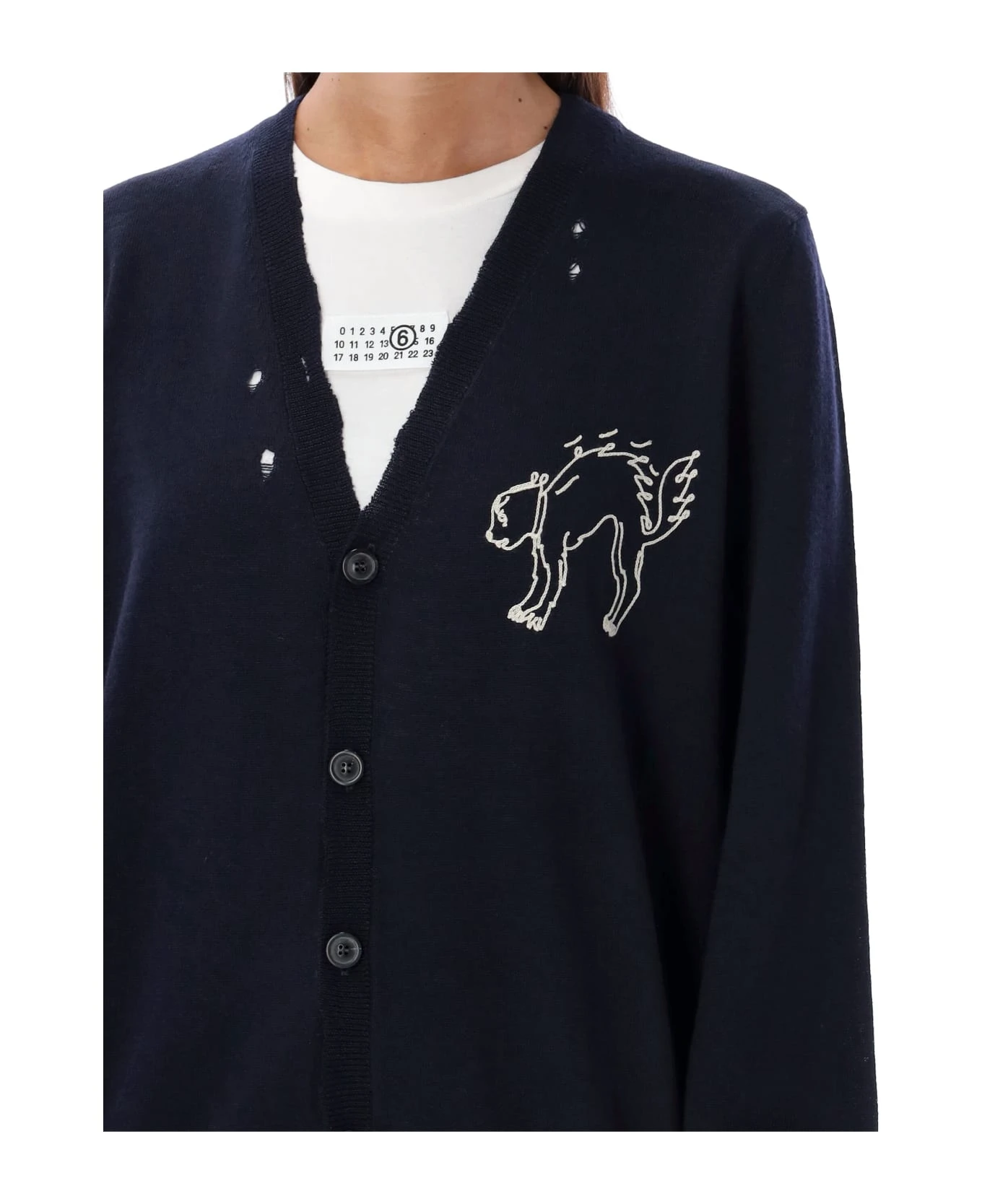 Maison Margiela Embroidered Wool Cardigan 5 Maison Margiela Embroidered Wool Cardigan - Image 3
