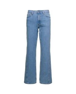 A.P.C. 'elle' Light Blue Five-pocket Flare Jeans In Cotton Denim Woman
