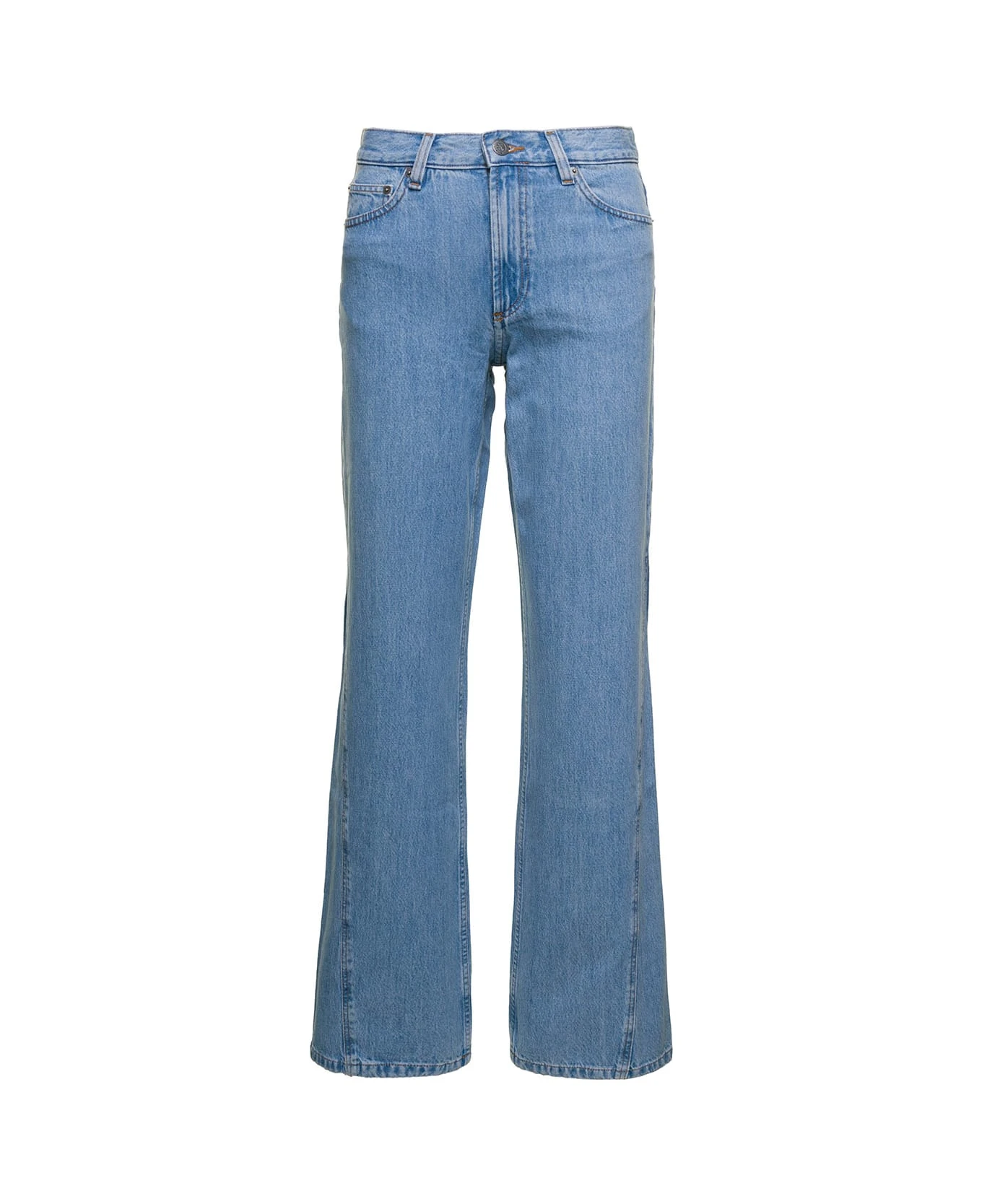A.P.C. 'elle' Light Blue Five-pocket Flare Jeans In Cotton Denim Woman 3 A.P.C. 'elle' Light Blue Five-pocket Flare Jeans In Cotton Denim Woman