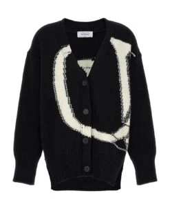 Off-White Cardigan 'ow Maxi Logo'