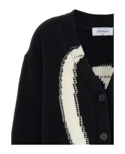 Off-White Cardigan 'ow Maxi Logo' -Femme Mode Shop 1709049370fa3479a2fceae0fc4612dc