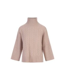Max Mara Pink Okra Turtleneck Sweater