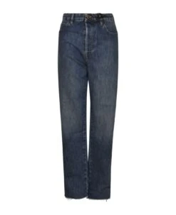 Miu Miu High Waist Buttoned Long Jeans