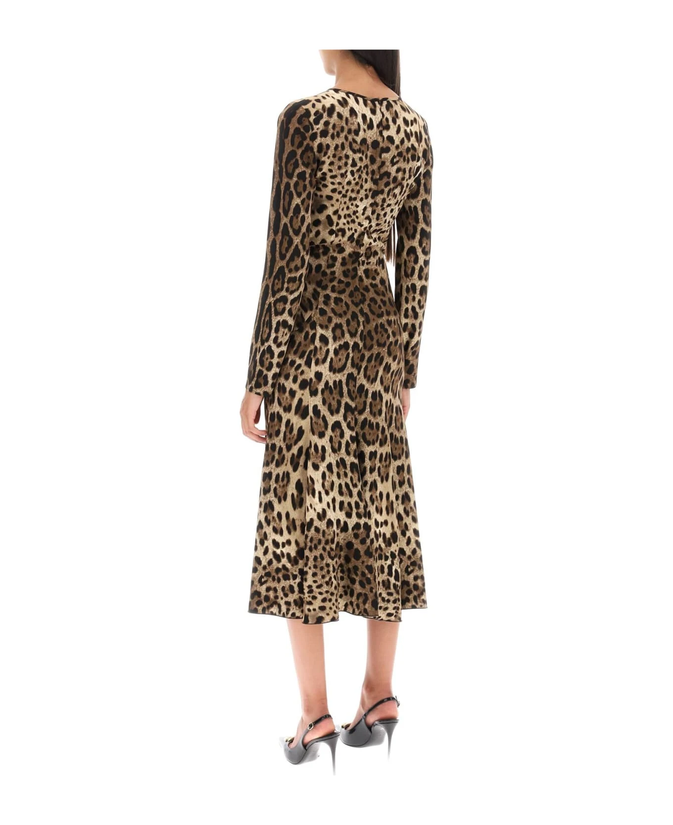 Dolce & Gabbana Midi Dress In Leopard Cady 5 Dolce & Gabbana Midi Dress In Leopard Cady - Image 3