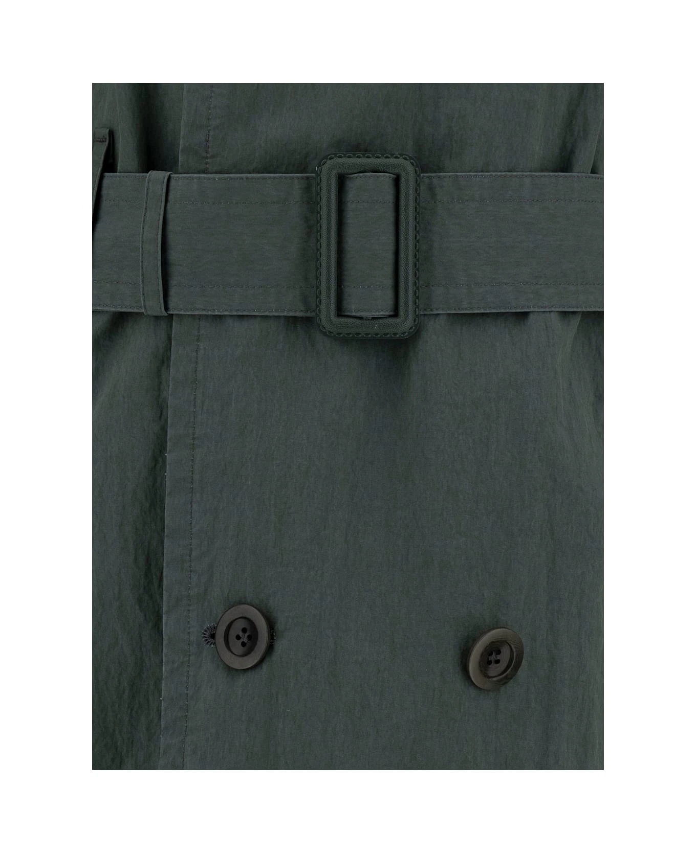 Maison Margiela Green Waterproof Trench Coat With Matching Waist In Cotton Blend Woman 5 Maison Margiela Green Waterproof Trench Coat With Matching Waist In Cotton Blend Woman - Image 3