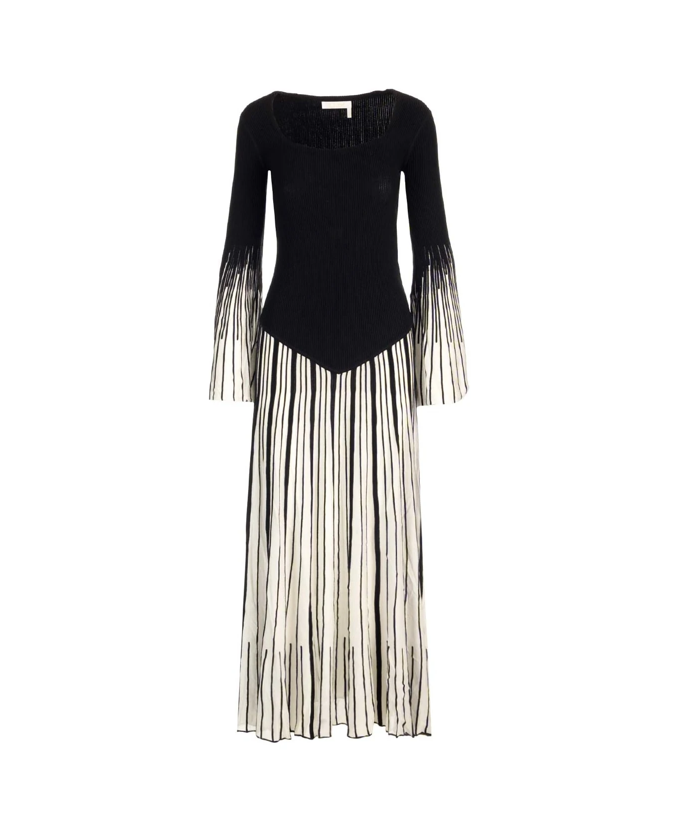 Chloé Long Dress In Wool And Silk 3 Chloé Long Dress In Wool And Silk