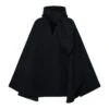Black Virgin Wool Blend Cape 1 Black Virgin Wool Blend Cape -Femme Mode Shop 228b06093feb196dc6c2e20c40c6acb4