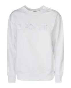 Lanvin Logo Embroidered Rib Sweatshirt