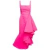 Alexander McQueen Maxi Fuchsia Dress With Square Neckline And Maxi Ruffle In Polyfaille Woman -Femme Mode Shop 290ada995720e4816f931b2bf289e1e6