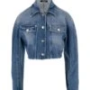 Versace Cotton Denim Crop Jacket -Femme Mode Shop 29b4d9267c2aab9ac544937213eeda6e