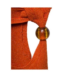 Jacquemus 'la Robe Brilho' Mini Orange Dress With Bead Detail And Cut-out In Lurex Woman -Femme Mode Shop 2c34f154e54c6538292915619bebe00a