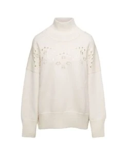 Chloé Pointelle Wool High Neck Pul
