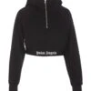Palm Angels Logo Cropped Zip Hoodie -Femme Mode Shop 31b34382d99ceb67bd3cc481cee8604c