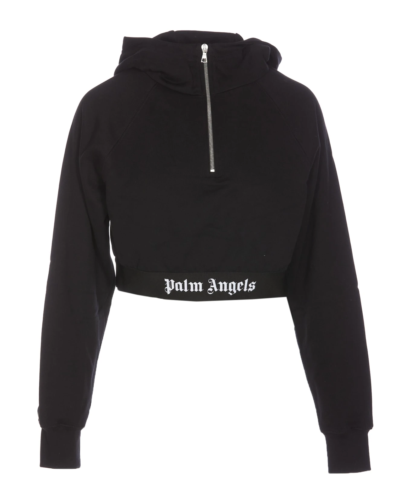 Palm Angels Logo Cropped Zip Hoodie 3 Palm Angels Logo Cropped Zip Hoodie