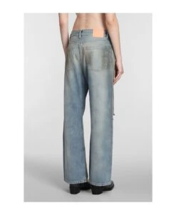 Acne Studios Jeans In Cyan Cotton -Femme Mode Shop 326a6a42d916794ad31963acb73a1f3f
