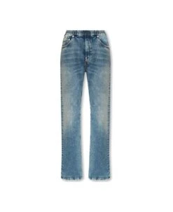 Elastic Waisted Wide-leg Jeans