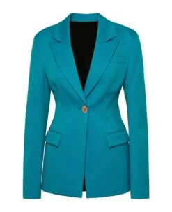 Blue Light Blue Wool Blazer