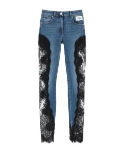 Dolce & Gabbana Slim Fit Jeans With Lace Inserts