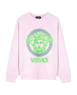 Versace Sweatshirt Sweatshirt Fabric Series Neon Effect Logo Print