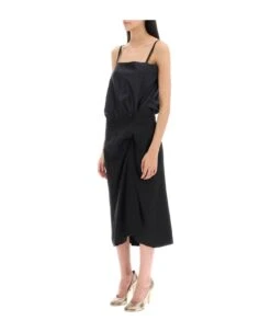 Maison Margiela Dual Material Midi Dress -Femme Mode Shop 438a9b14ba2de0c38ccbc65a48510ac3
