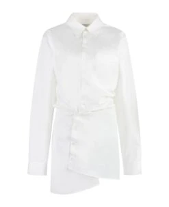 Off-White Cotton Shirtdress