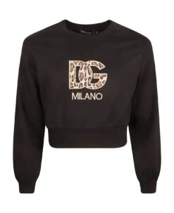 Dolce & Gabbana Dg Logo Cropped Sweatshirt