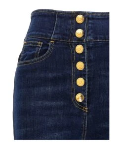 Elisabetta Franchi Logo Button Jeans -Femme Mode Shop 4b453c1ea03e23d2b35067e185c037cf