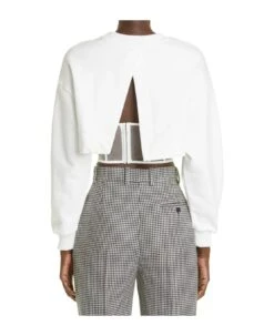 Alexander McQueen Cropped Corset Sweatshirt -Femme Mode Shop 4b9a033623df26a9eaa858d9132494a5