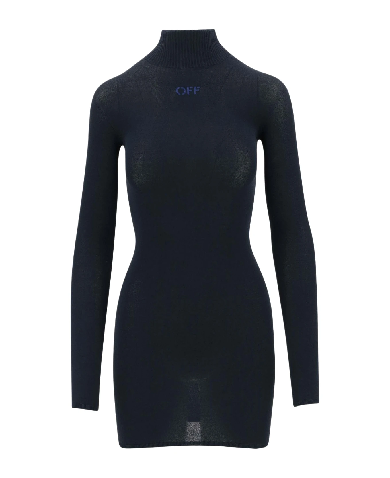 Off-White Stretch Viscose Jersey Dress With Logo 3 Off-White Stretch Viscose Jersey Dress With Logo