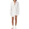 Off-White Poplin Twist Shirt Dress -Femme Mode Shop 60442c49581eddf3b109c3d7a861dae5