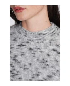 Morena Knitwear In Grey Acrylic -Femme Mode Shop 61d0389be3cf8f83311c9a5b41f324f3