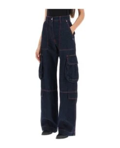 MSGM Cargo Jeans With Flared Cut -Femme Mode Shop 64688fef790ff14c290b0b868d79602d