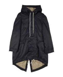Fishtail Parka Black Nylon Hooded Parka - Fishtail Parka