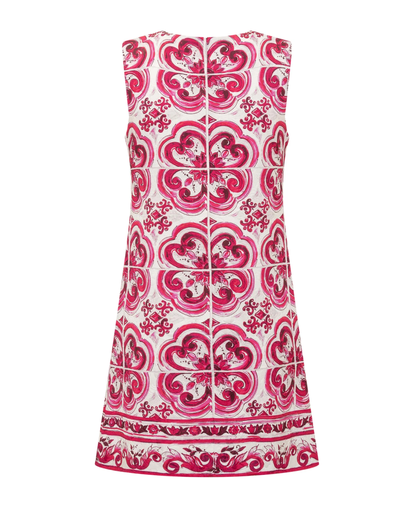 Dolce & Gabbana Short Dress In Brocade Majolica Print 4 Dolce & Gabbana Short Dress In Brocade Majolica Print - Image 2