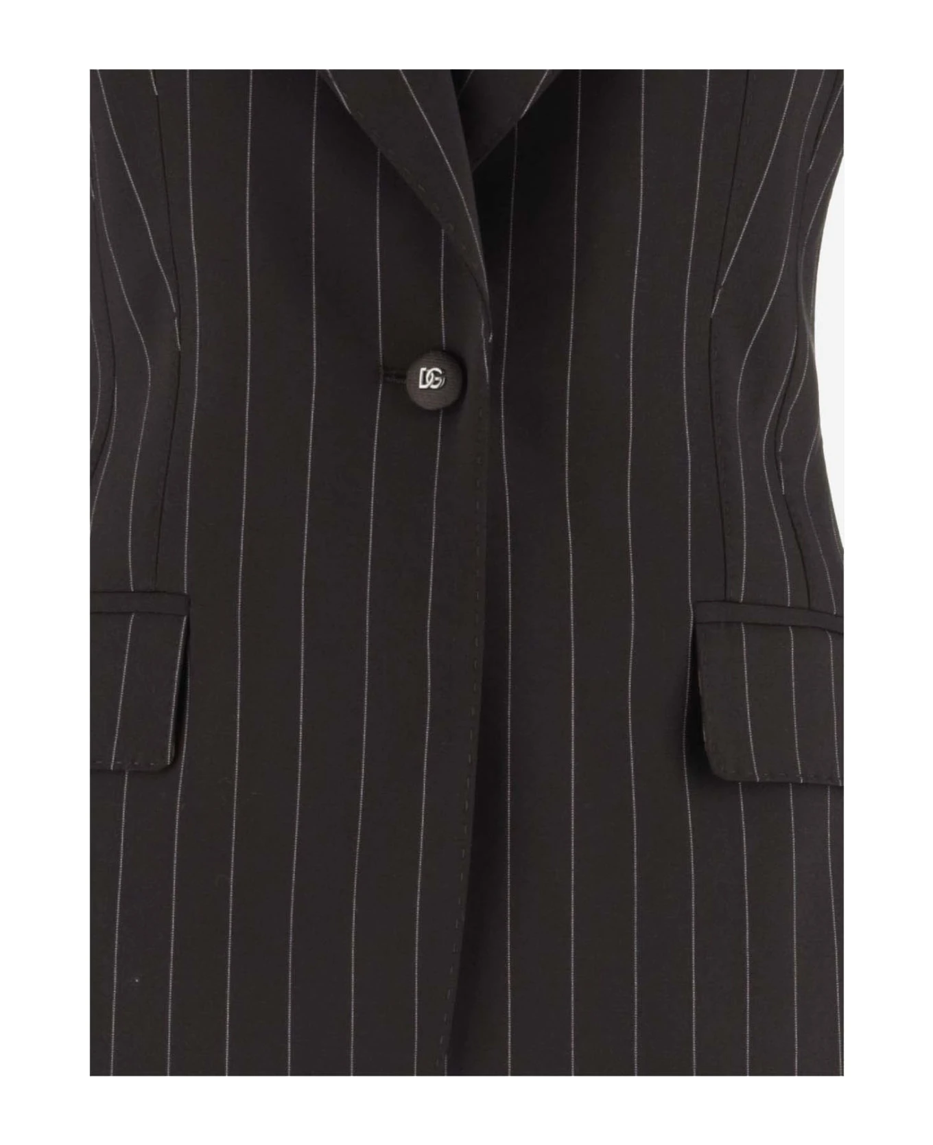 Dolce & Gabbana Stretch Wool Pinstripe Jacket 5 Dolce & Gabbana Stretch Wool Pinstripe Jacket - Image 3