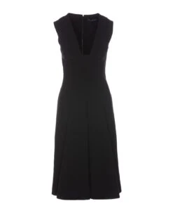 Versace Pleated Sleeveless Midi Dress