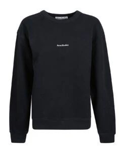 Acne Studios Chest Logo Ribbed Plain Sweatshirt