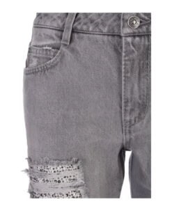 ERMANNO SCERVINO Grey Jeans With Abrasions And Rhinestones 10 ERMANNO SCERVINO Grey Jeans With Abrasions And Rhinestones -Femme Mode Shop 78f4096d239baf7da413ad45effcece5