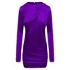 Versace Purple Minidress With Cut-out Detailing Satin Effect In Viscose Woman