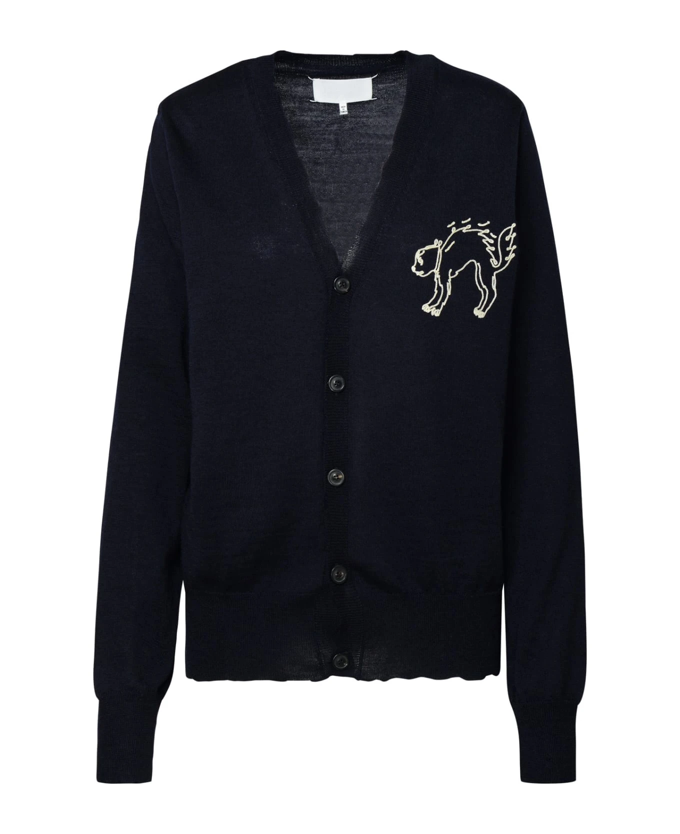 Maison Margiela Caridgan In Blue Wool 3 Maison Margiela Caridgan In Blue Wool