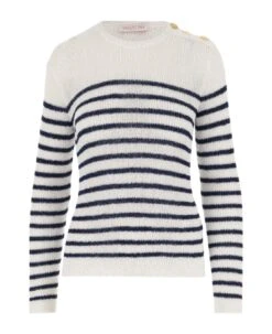 Valentino Technical Jersey Pullover With Striped Pattern