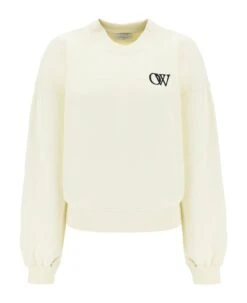 Off-White Crew-neck Sweatshirt With Flocked Logo