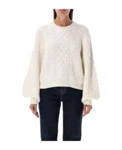 Chloé Balloon Sleeve Knit Cropped